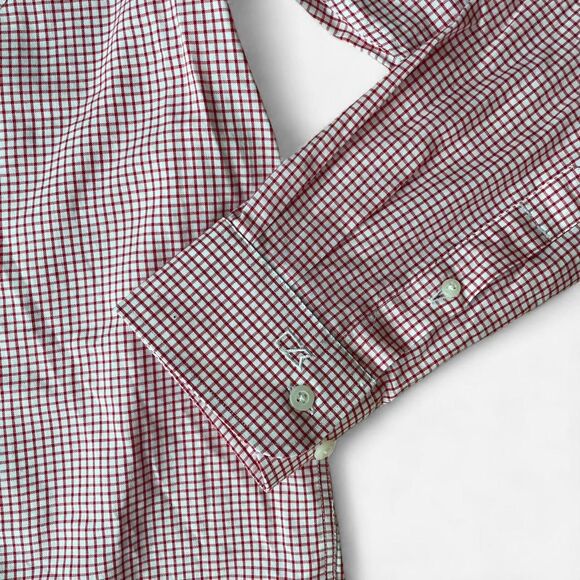 NC State Red & White Gingham Long Sleeve Button-Down - Picture 3 of 7